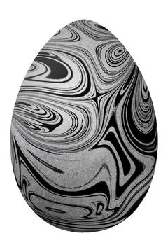 Silver swirl Easter Egg, Silver black Trendy Egg Stock Illustration