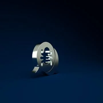 Silver System bug concept icon isolated on blue background. Code bug concept. Stock Illustration