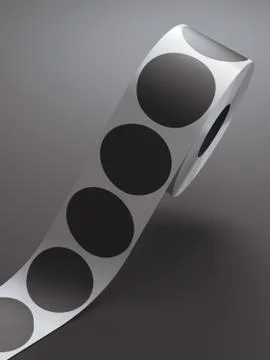 Silver tape with black circles. 3d rendering Stockillustratie