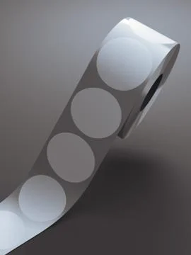 Silver tape with white circles. 3d rendering イラスト素材