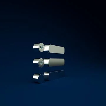 Silver Task list icon isolated on blue background. Control list symbol. Surve Stock Illustration