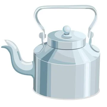 Silver Tea Kettle Stock Illustration