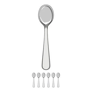 Silver tea spoon cartoon vector graphic Stock Illustration