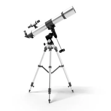 Silver telescope on a support 库存插图
