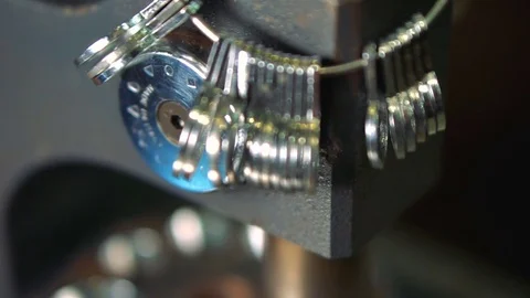 Silver templates for a ring in a close-up Stock Footage 73606263