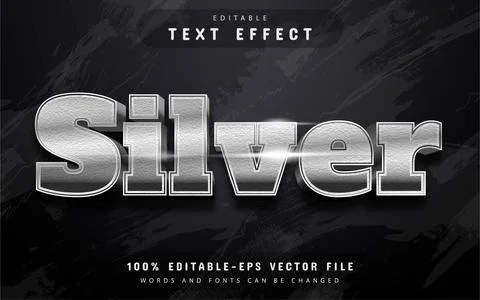 Silver text effect editable Stock Illustration