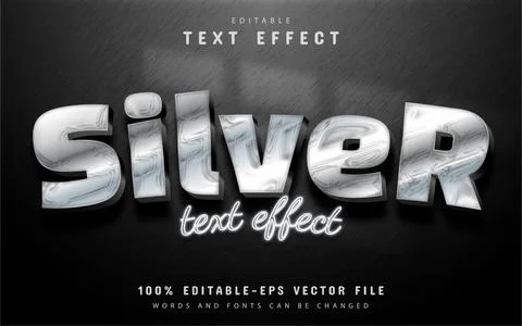Silver text effect editable Stock Illustration