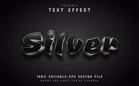 Silver text effect editable Stock Illustration