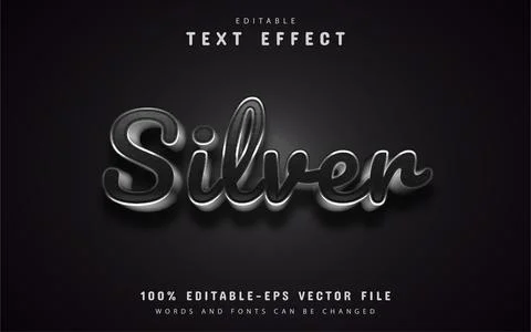 Silver text effect editable 스톡 일러스트