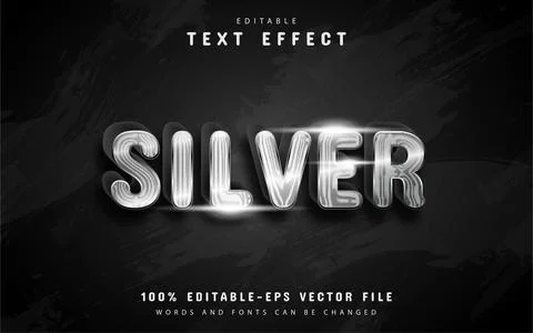 Silver text effect Stock Illustration