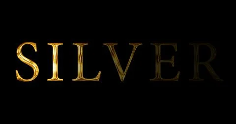 Silver text gold effect metal like shining luxurious glamour effect backgro.. Stock Illustration