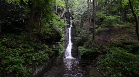 Silver Thread Falls, Delaware Water Gap NRA, Pennsylvania. 1080/30 35s Stock Footage 39963194