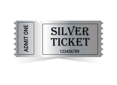 Silver ticket vector illustration Stock Illustration