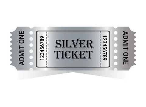 Silver ticket vector illustration Stock-Illustration