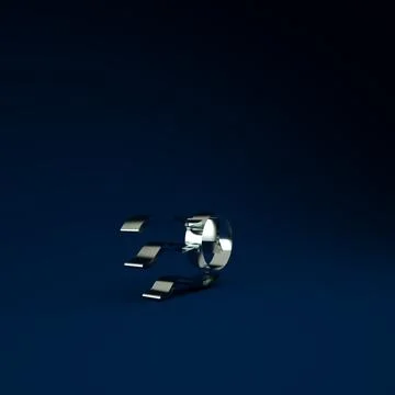 Silver Time flies on the clock icon isolated on blue background. Minimalism c Stock Illustration