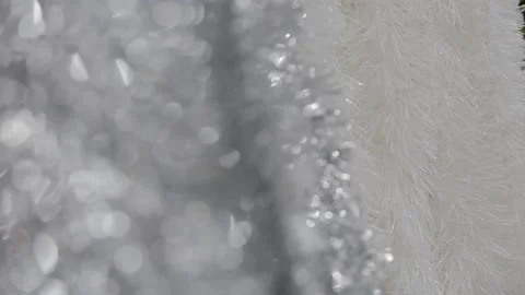 Silver tinsel bokeh Stock Footage 144792649
