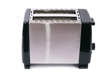 Silver toaster isolated on white background 스톡 사진