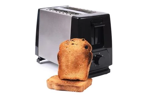 Silver toaster isolated on white background Stock Photos