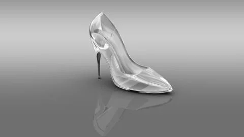 Silver transparent high heel glamorous footwear for females Stock Illustration
