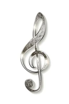 Silver treble clef with diamonds Stock Illustration