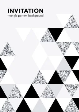 Silver triangle pattern background for invitation card or Christmas party pos Stock Illustration