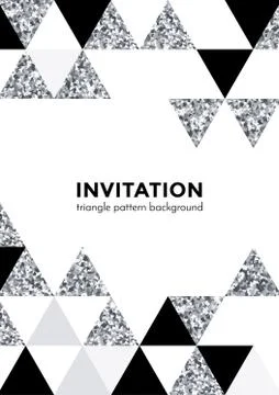 Silver triangle pattern background for invitation card or holida festival par Stock Illustration