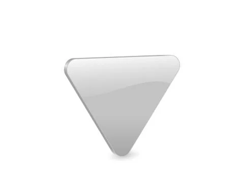 Silver triangular 3d icon Illustrazione stock