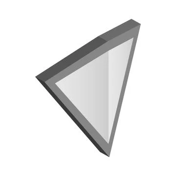 Silver triangular shield icon, isometric 3d style Ilustração Stock