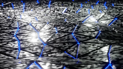 Silver Triangular Waves Background Abstract Animation Loop in 4K Stock Footage 242592630