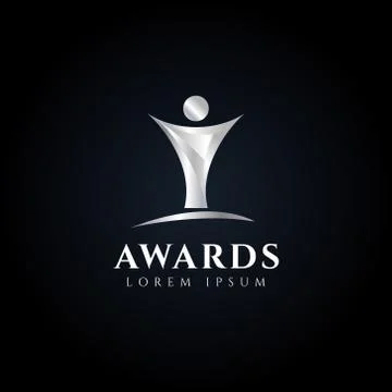Silver Trophy Awards Logo Design Symbol Icon Stock Illustration