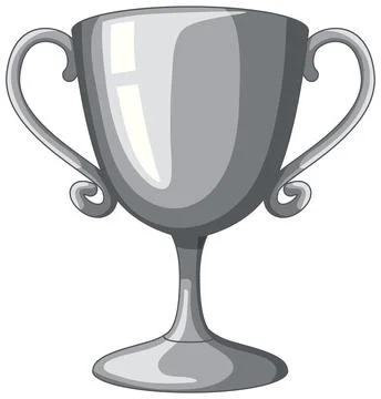 Silver Trophy Cup Illustration Isolated on White Background Illustrazione stock