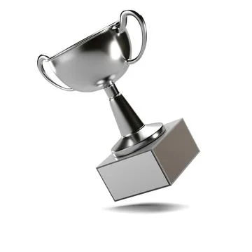 Silver trophy cup isolated on white background Stock Illustration