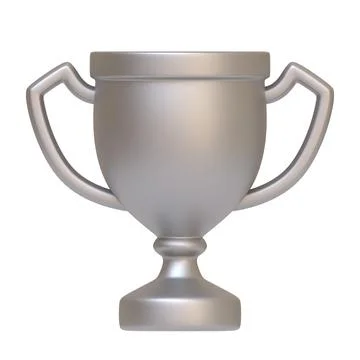 Silver trophy cup with two handles isolated on white background Stock Illustration