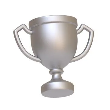 Silver trophy cup with two handles isolated on white background Stock Illustration