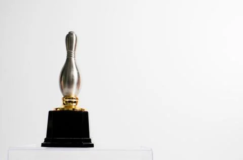 Silver trophy isolated in white background Stock Photos