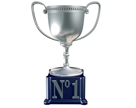 Silver trophy for number one Stock Illustration