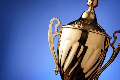 Silver trophy prize Stock-Fotos