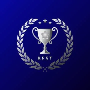 Silver trophy vector Illustration. Stock Illustration