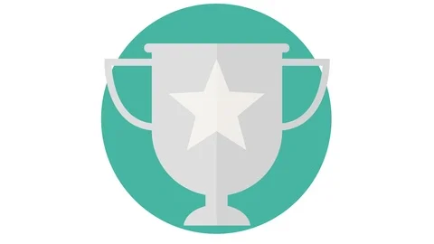 Silver Trophy winning concept 2nd place in and out animation Stock Footage 89778008