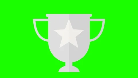 Silver Trophy winning concept 2nd place in and out animation green screen Stock Footage 89778012