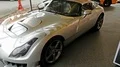 Silver TVR Sagaris exhibition automobile in showroom 4k 4k or 4k+ Resolution