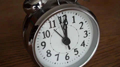 Silver Twin Bell Clock Alarm Video stock 35862060