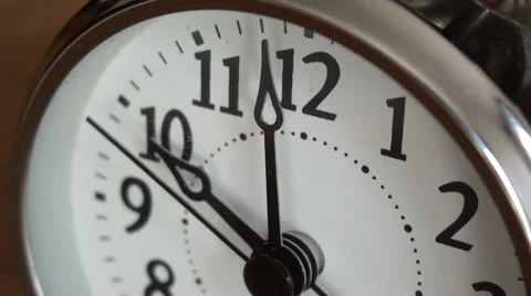 Silver Twin Bell Clock Alarm Stock Footage 35862146