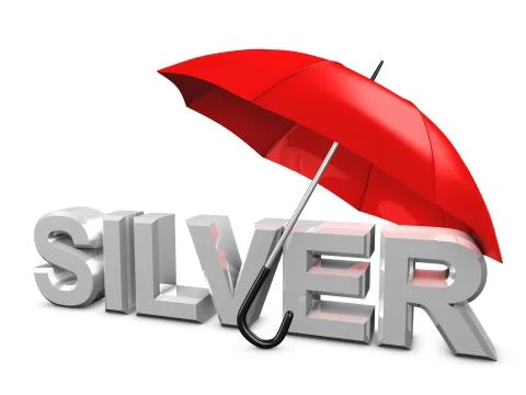 Silver umbrella Illustrazione stock
