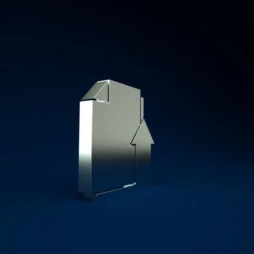 Silver Upload file document icon isolated on blue background. Document arrow. Illustrazione stock