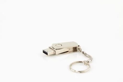 Silver usb flash storage drive Stock Photos