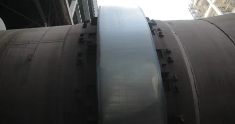 Silver valve in pipe on the factory Stock Footage 170007734
