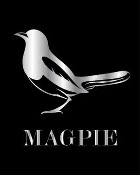 Silver vector logo of a magpie eps 10 Stock Illustration