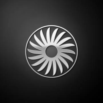 Silver Ventilator symbol icon isolated on black background. Ventilation sign Stock Illustration