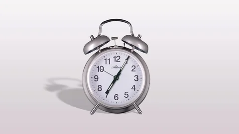 Silver vintage alarm clock Stock-Footage 124268963